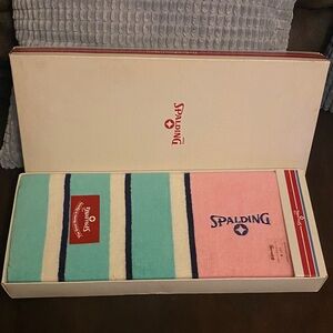 Spalding towel  - Pink, Teal, and White